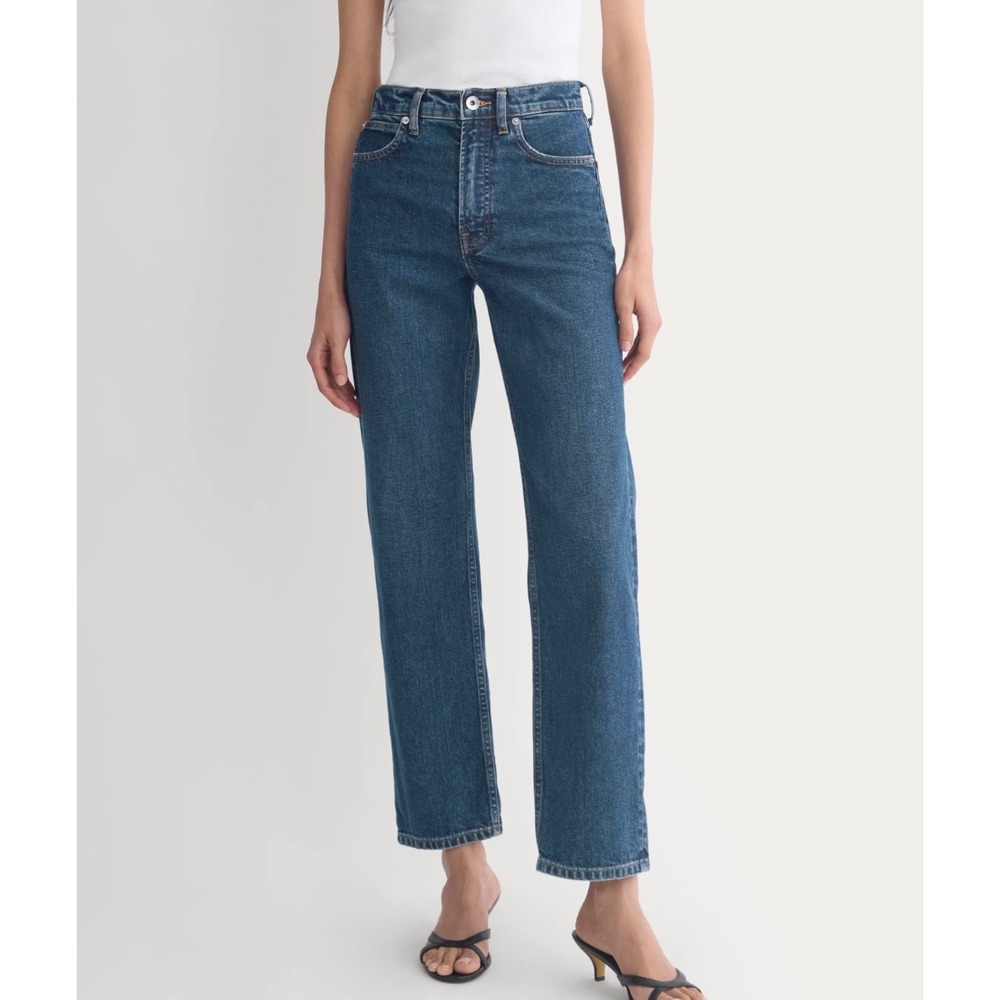 NWT Everlan Womens The Way Jean 25R Straight Leg Denim Preppy Minimalist Blue